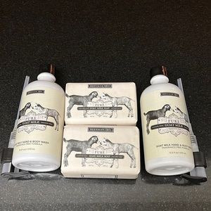 (4 NEW) BEEKMAN 1802 (2) Pure Goat Milk Hand & Body Wash & (2) Pure Bars of Soap
